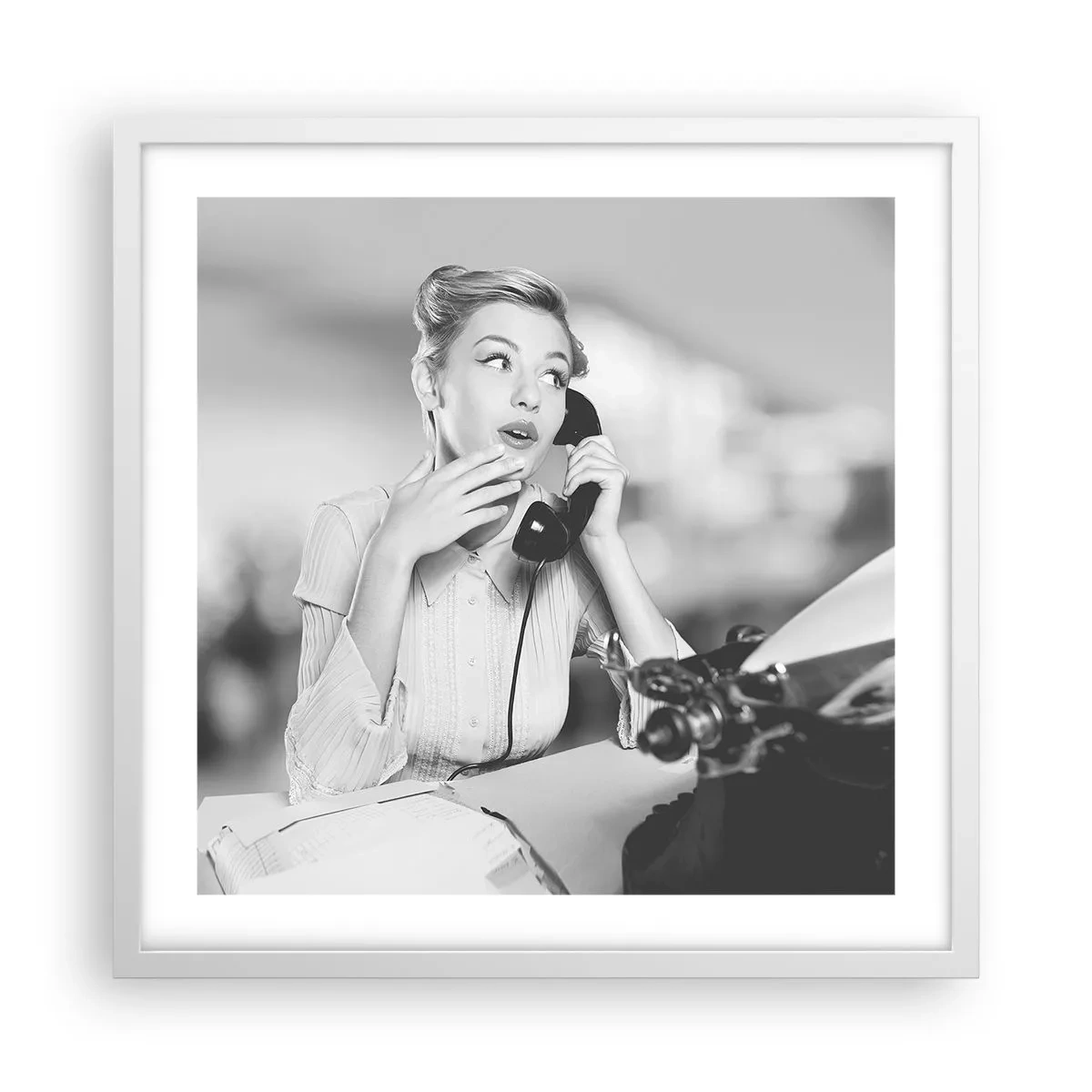 Poster in cornice bianca - Salve, qui gli anni '50 - 50x50 cm