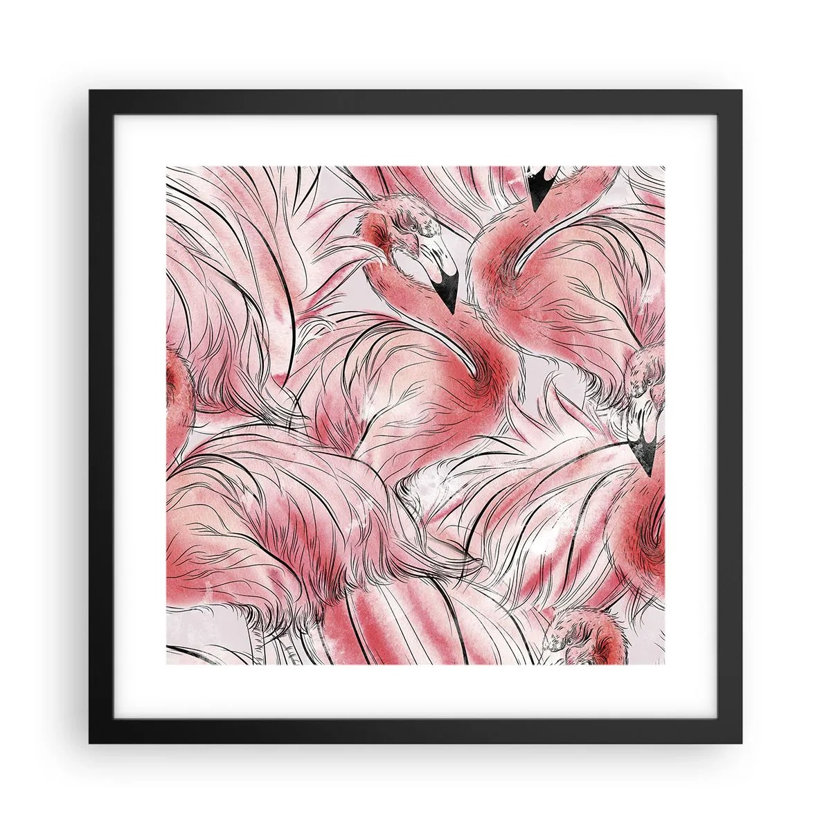 Poster in cornice nera - Corpo di ballo alato - 40x40 cm