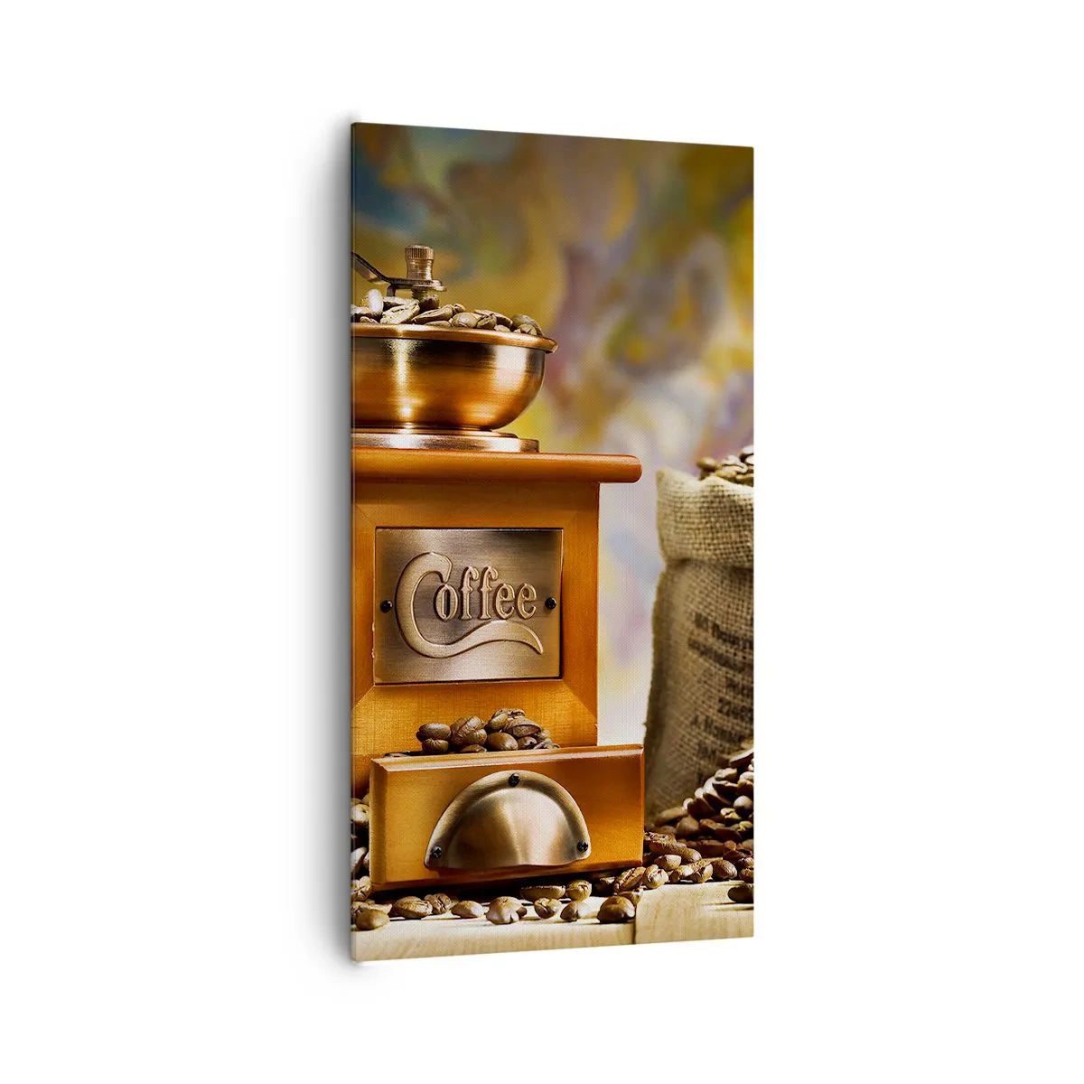 Quadro su tela - Stampe su Tela - Scricchiolio dei chicchi, tintinnio del macinino - 65x120 cm