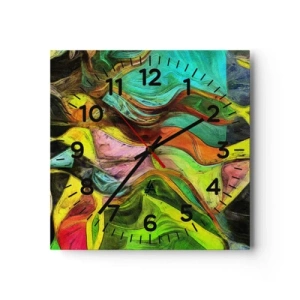 Orologio da parete - Orologio in Vetro - Il movimento è vita - 40x40 cm