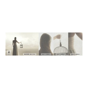 Campione di Fotomurale Premium Canvas - Sii libera - Donna, Gabbia per uccelli, Uccello - 100x30 cm
