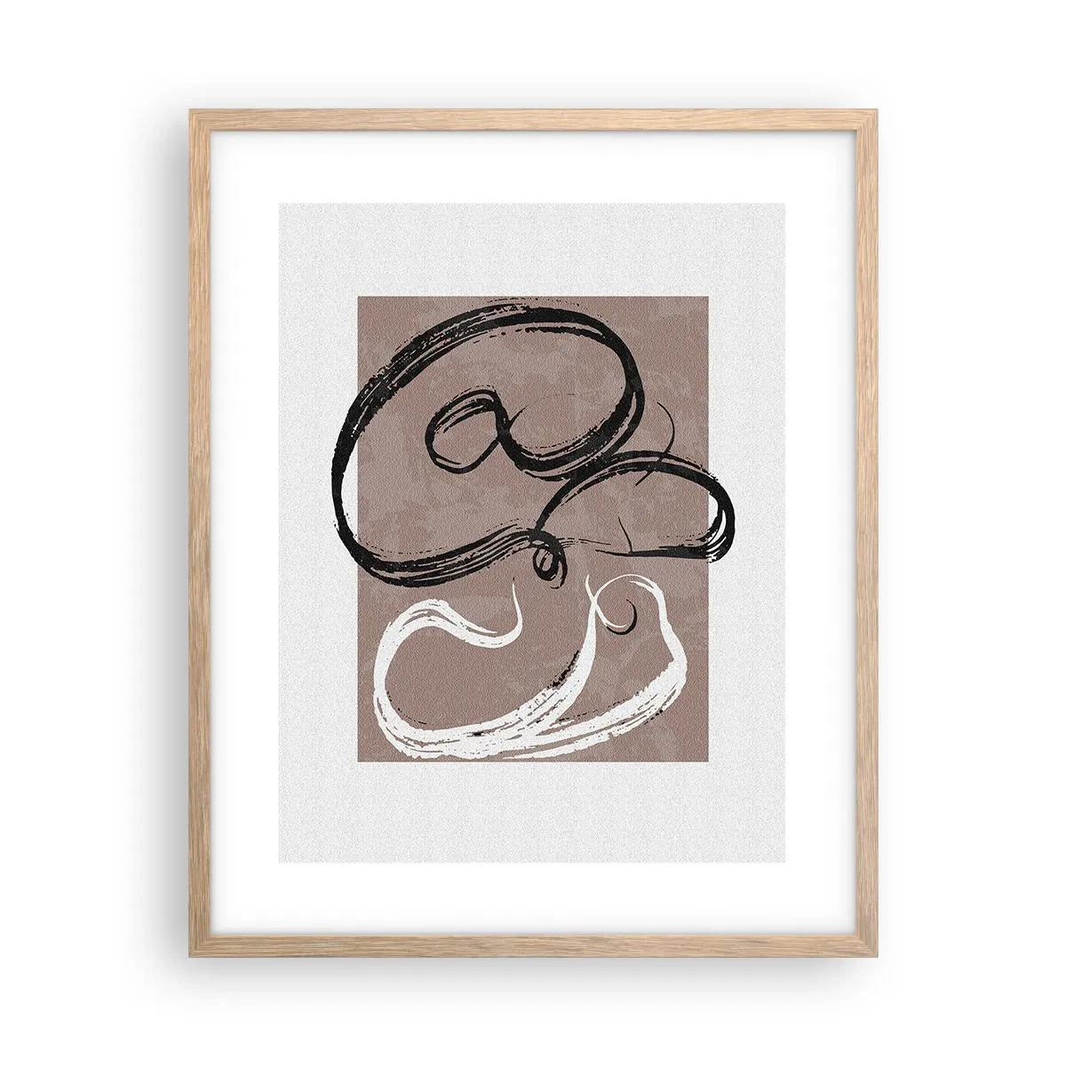 Poster in cornice rovere chiaro - Composizione: alla ricerca della pienezza - 40x50 cm