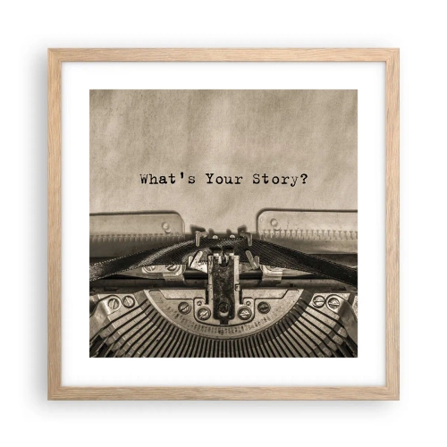 Poster in cornice rovere chiaro - Rispondimi - 40x40 cm