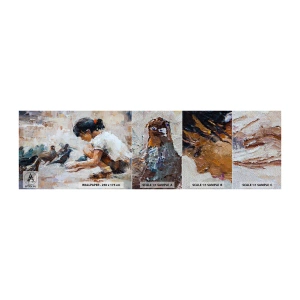 Campione di Fotomurale Premium Sand - Piccoli e gentili - Ragazza, Piccioncino, Per bambini - 100x30 cm