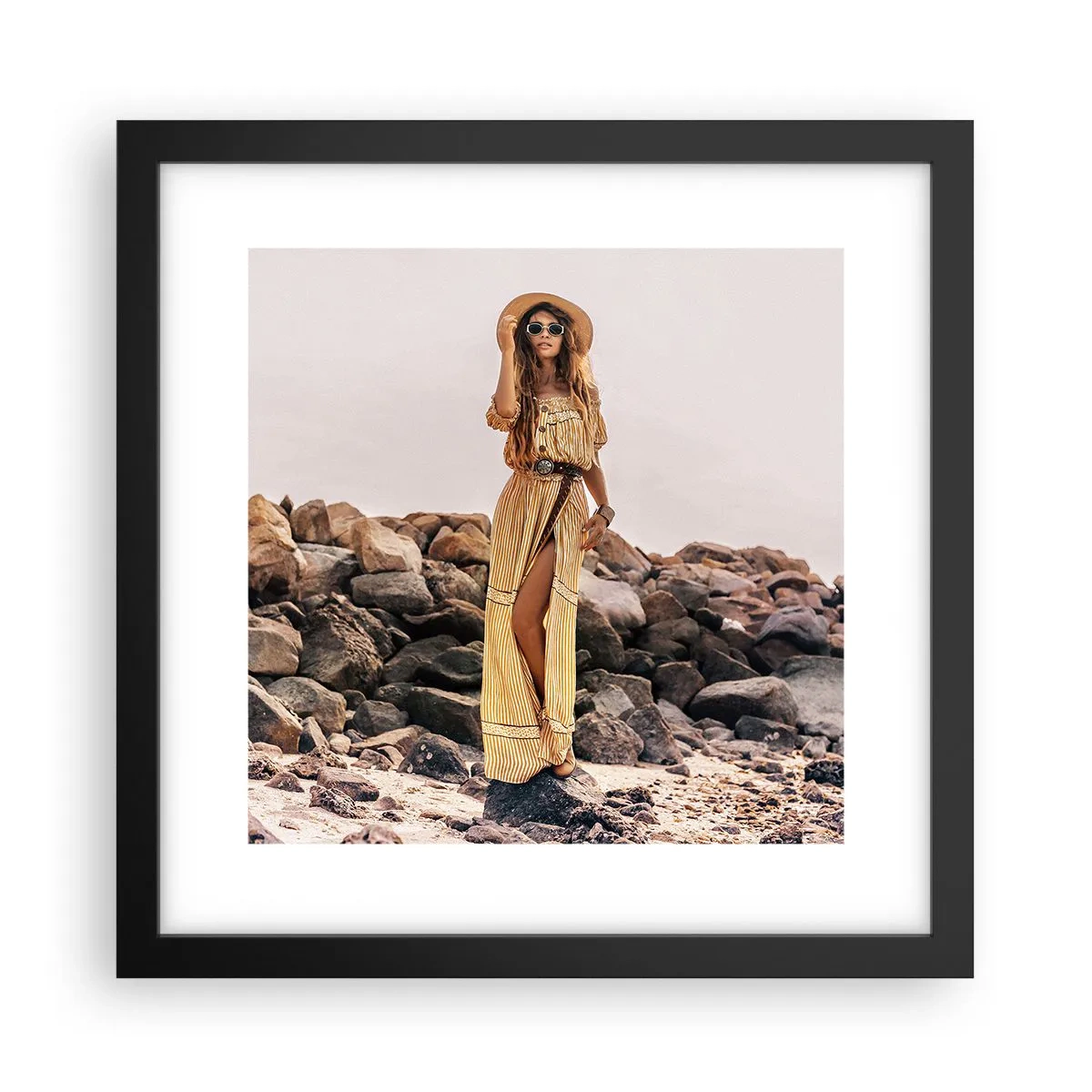 Poster in cornice nera - La magia delle pietre - 30x30 cm