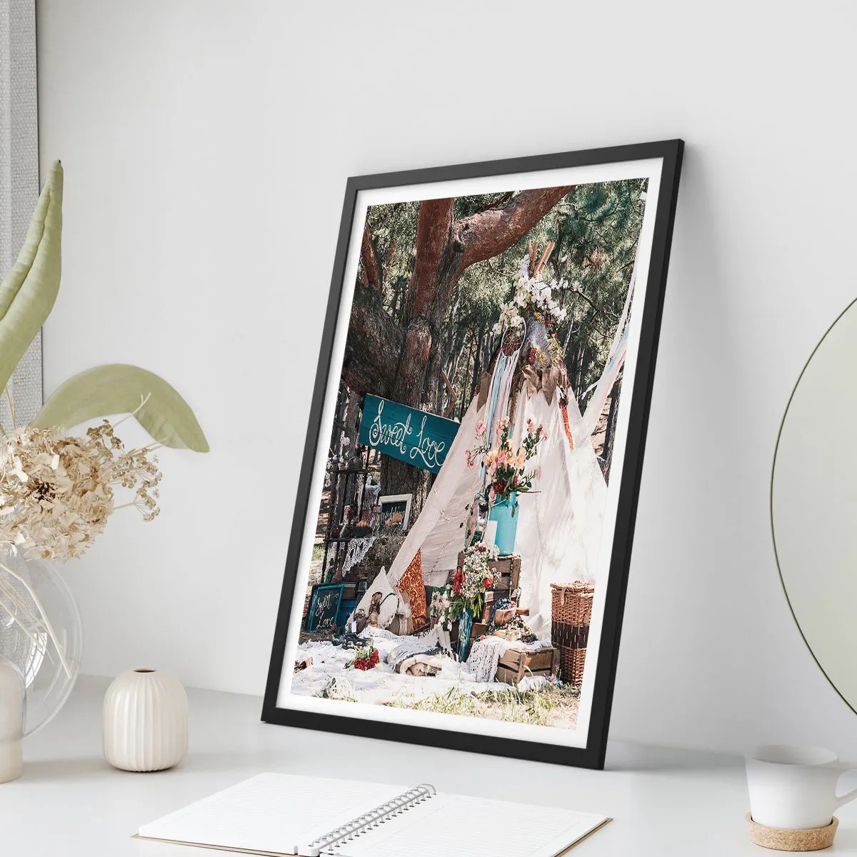 Poster in cornice nera - Make love... - 70x100 cm