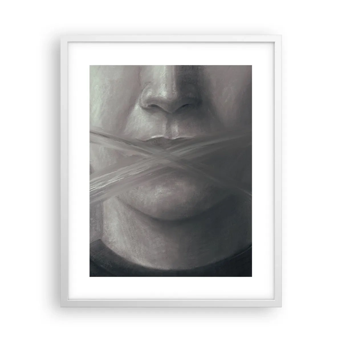 Poster in cornice bianca - Neanche una parola - 40x50 cm