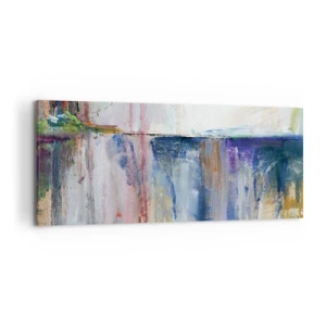 Quadro su tela - Stampe su Tela - Una composizione astratta di colori con effetto riflesso sulla tela. - 120x50cm - Impressioni e suggestioni colorate - Decorazione murale moderna per soggiorno e camera da letto ARTTOR