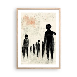 Poster in cornice rovere chiaro - Contro la solitudine - 50x70 cm