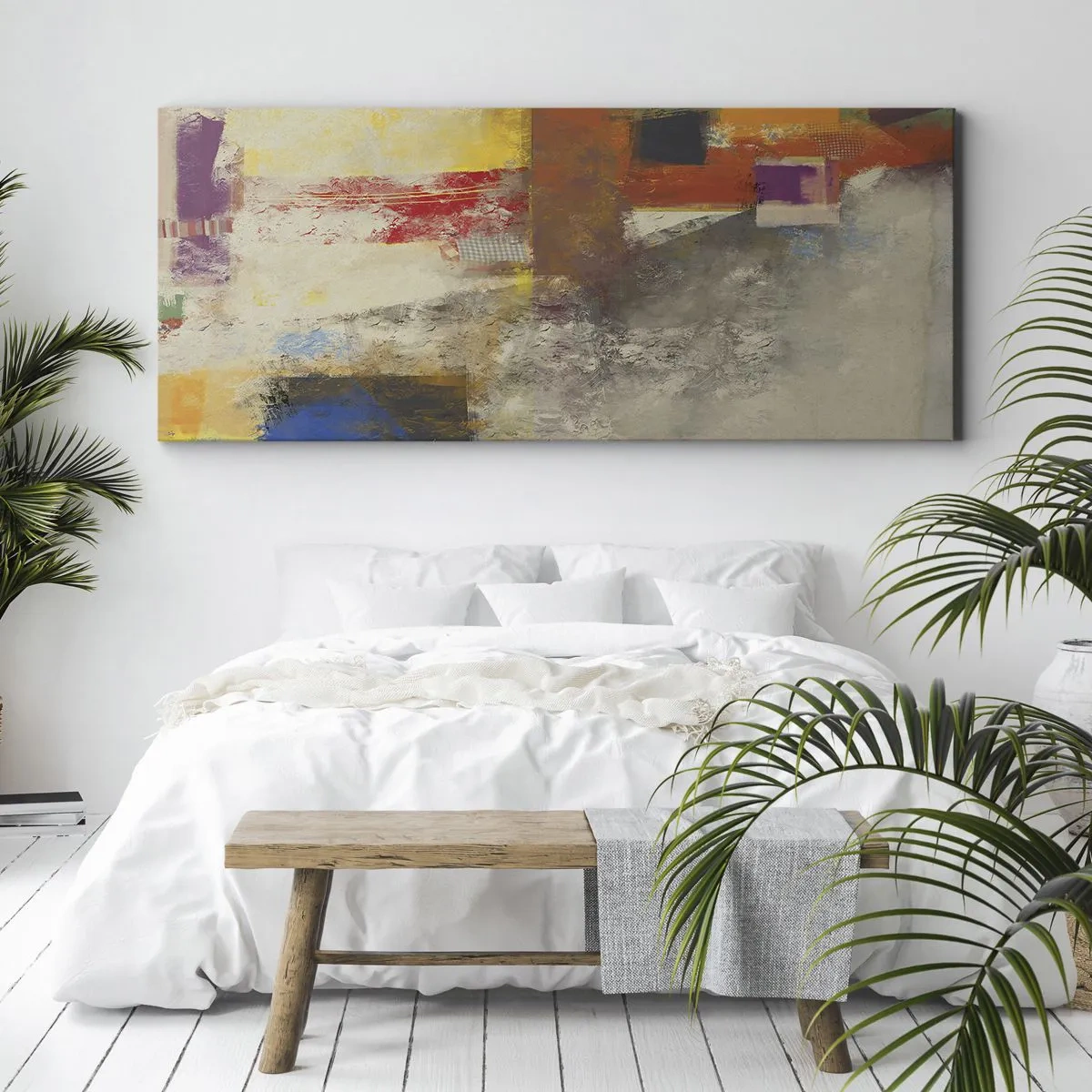 Quadro su tela - Stampe su Tela - Geometria dei colori - 90x30 cm