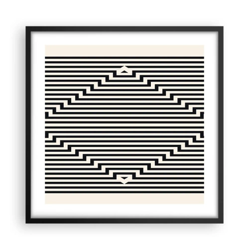 Poster in cornice nera - Illusione geometrica - 50x50 cm