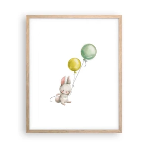 Poster in cornice rovere chiaro - Volo anch'io! - 40x50 cm