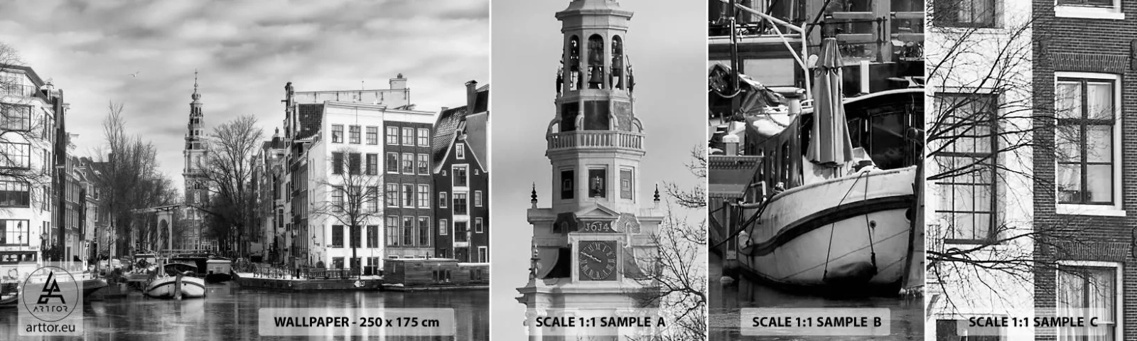 Campione Di Fotomurale Standard Eco - Atmosfera di Amsterdam - Città, Amsterdam, Architettura - 100x30 cm
