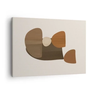 Quadro su tela - Stampe su Tela - Composizione astratta nei toni del marrone e del beige - 70x50cm - Composizione in marrone - Decorazione murale moderna per soggiorno e camera da letto ARTTOR
