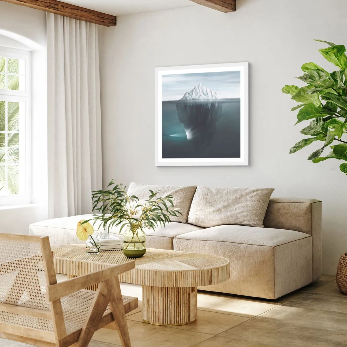 Poster in cornice bianca - Mistero sottomarino - 50x50 cm