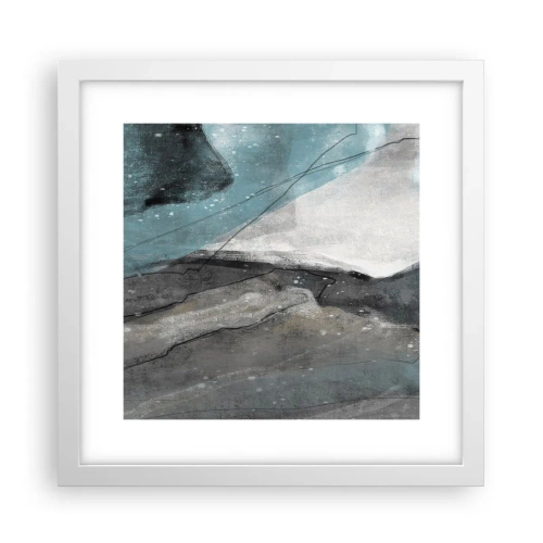 Poster in cornice bianca - Astrazione: rocce e ghiaccio - 30x30 cm