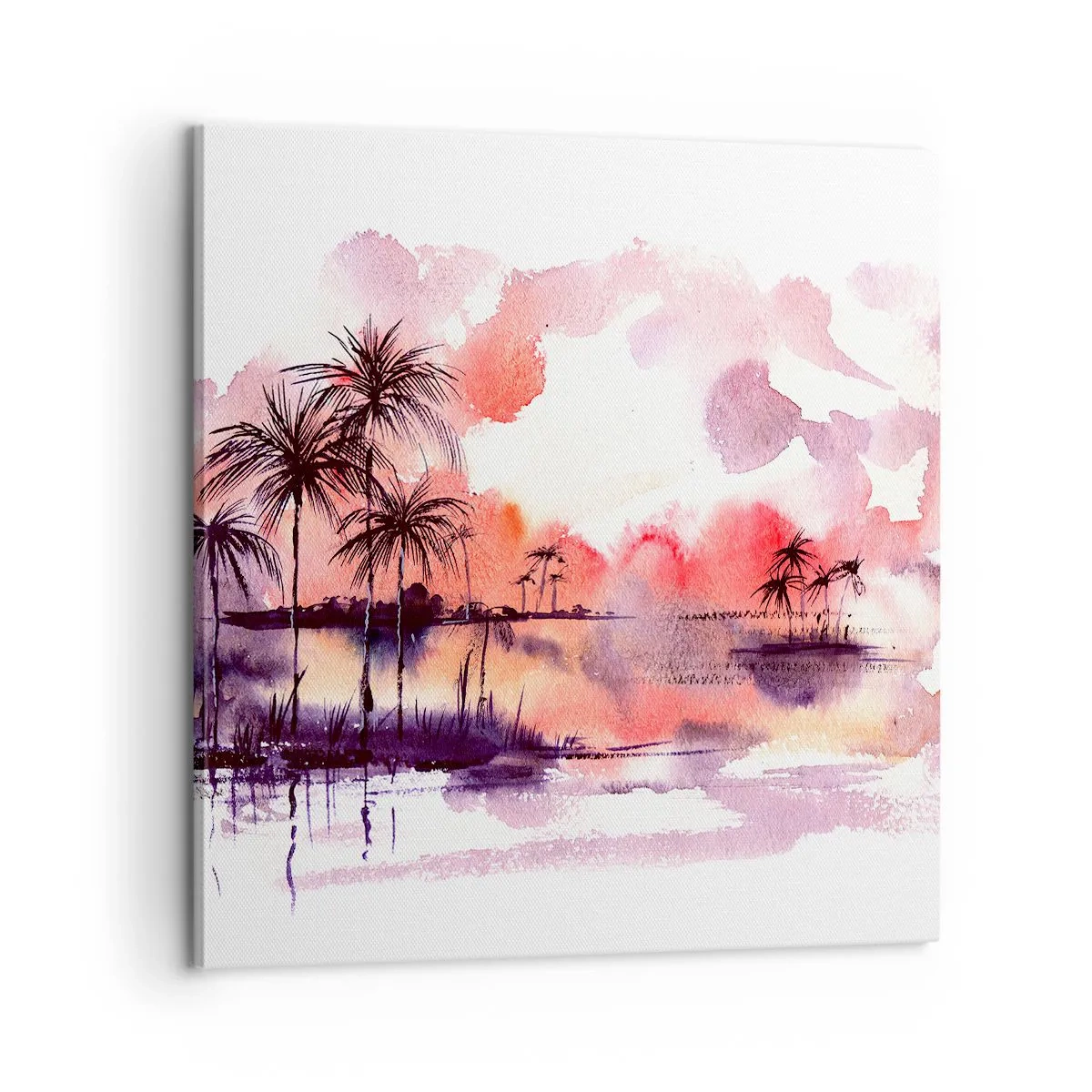 Quadro su tela - Stampe su Tela - Pace dei tropici in rosso - 60x60 cm