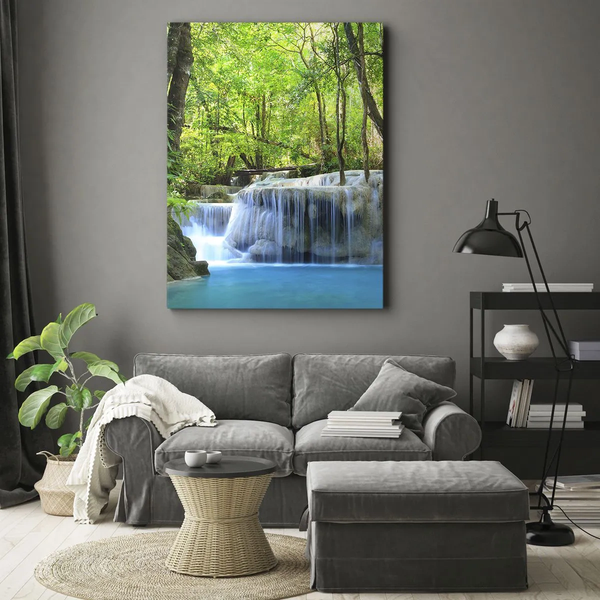 Quadro su tela - Stampe su Tela - Annegare nel turchese e nel verde - 45x80 cm