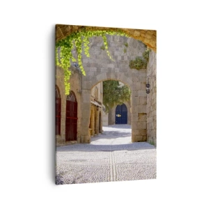 Quadro su tela - Stampe su Tela - Archi in pietra e strade acciottolate in stile medievale - 50x70cm - Adesso passerà il corteo - Decorazione murale moderna per soggiorno e camera da letto ARTTOR