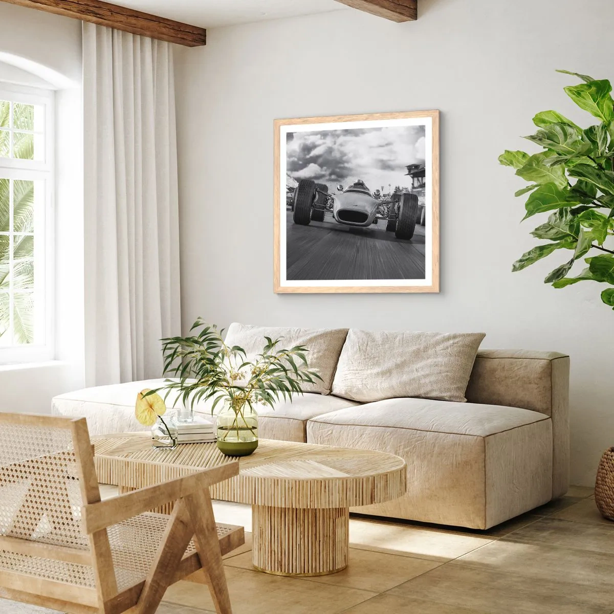 Poster in cornice rovere chiaro - C'è la forza! - 40x40 cm