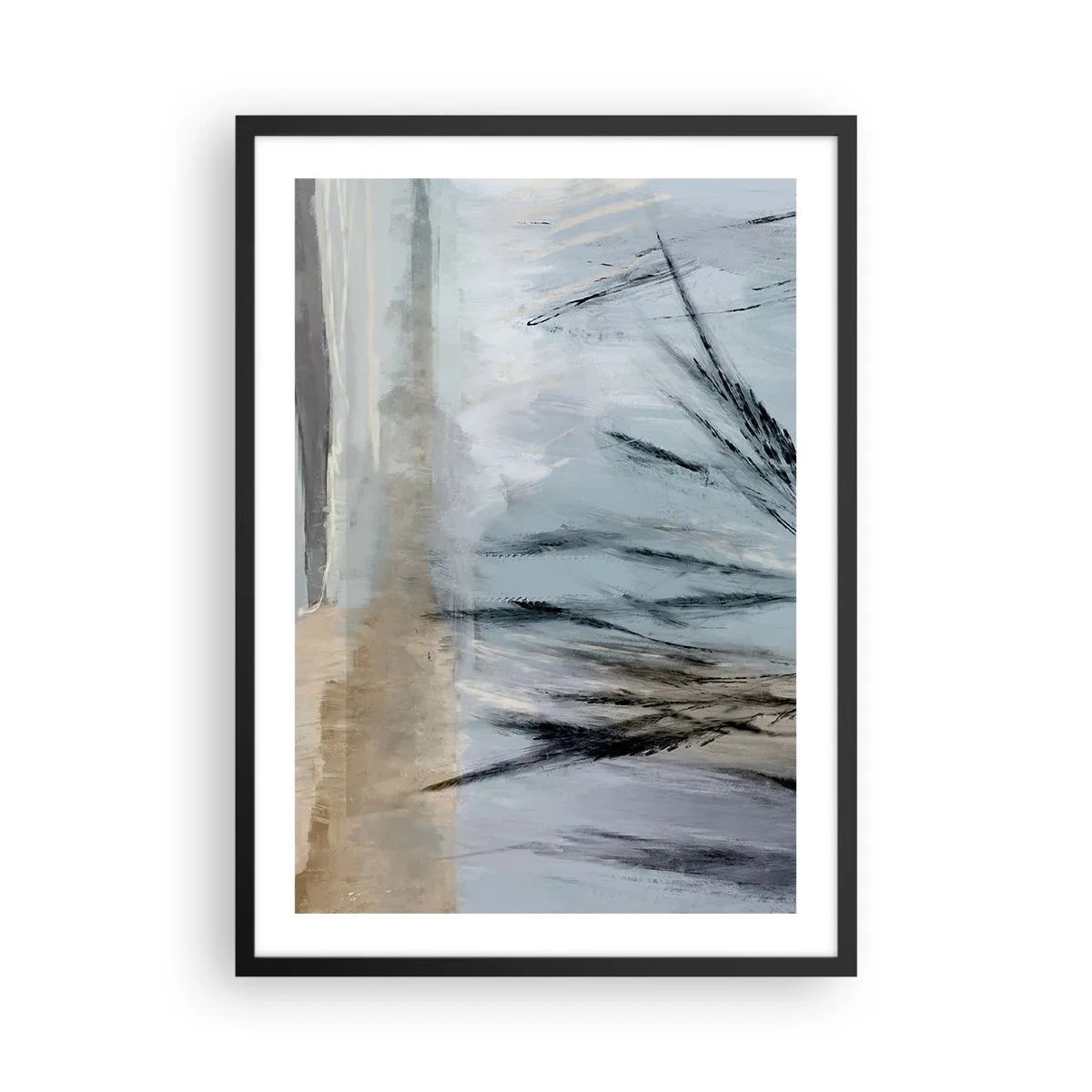 Poster in cornice nera - Campi d'inverno - 50x70 cm