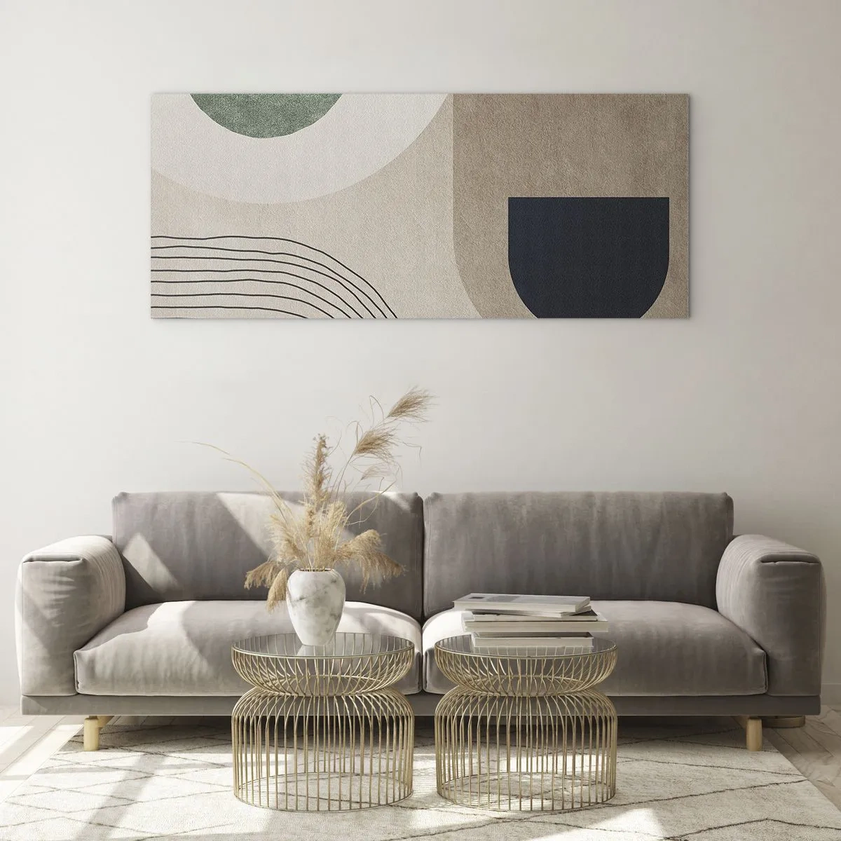 Quadro su vetro - La mitezza dell'ovale - 100x40 cm
