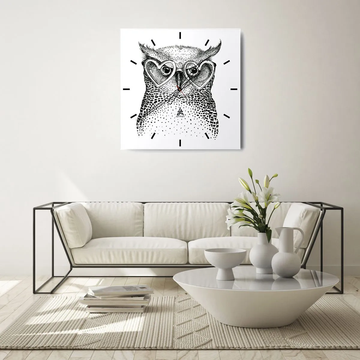 Orologio da parete - Orologio in Vetro - Saggiamente e con amore - 40x40 cm