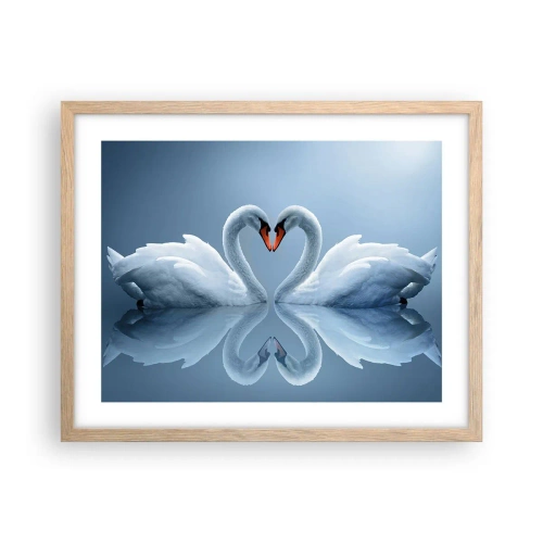 Poster in cornice rovere chiaro - Il tempo dell'amore - 50x40 cm