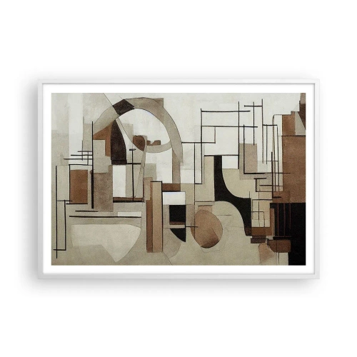 Poster in cornice bianca - Paesaggio urbano 2.0 - 100x70 cm