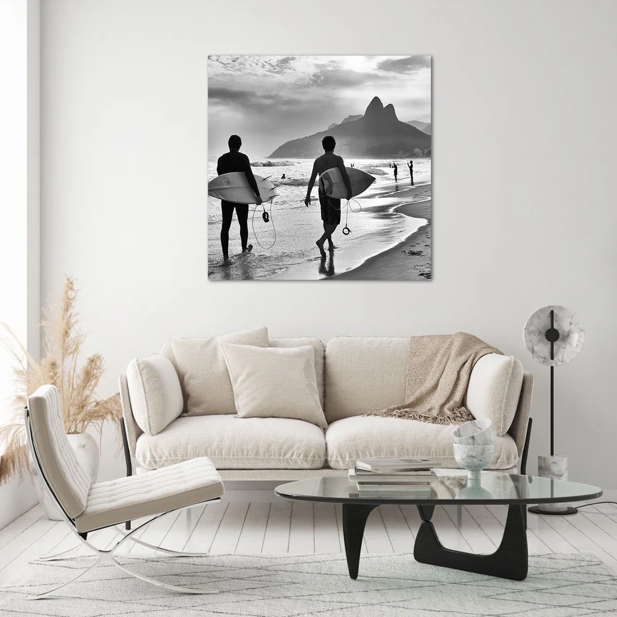 Quadro su vetro - Samba su un'unica onda - 70x70 cm