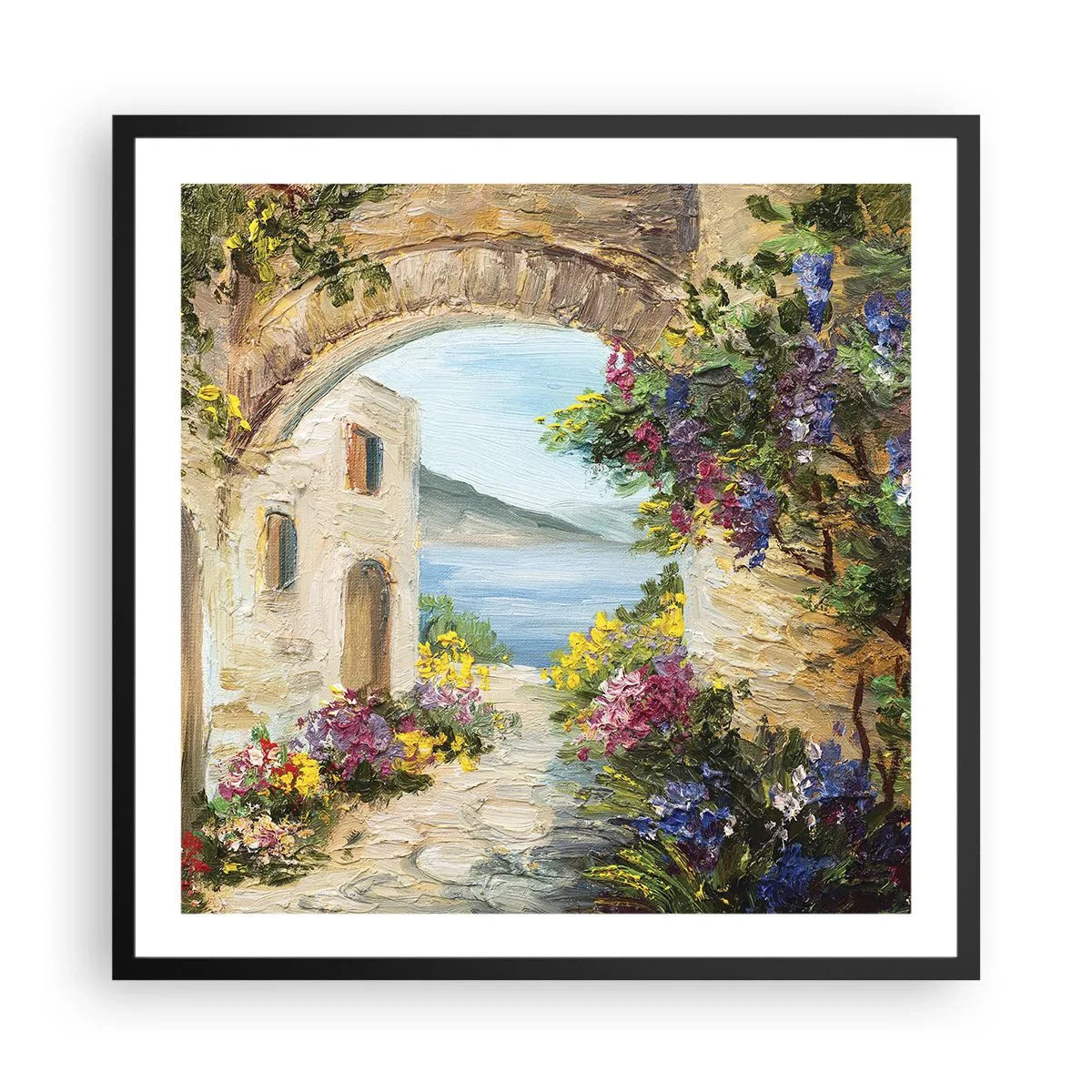 Poster in cornice nera - La bellezza della provincia costiera - 60x60 cm
