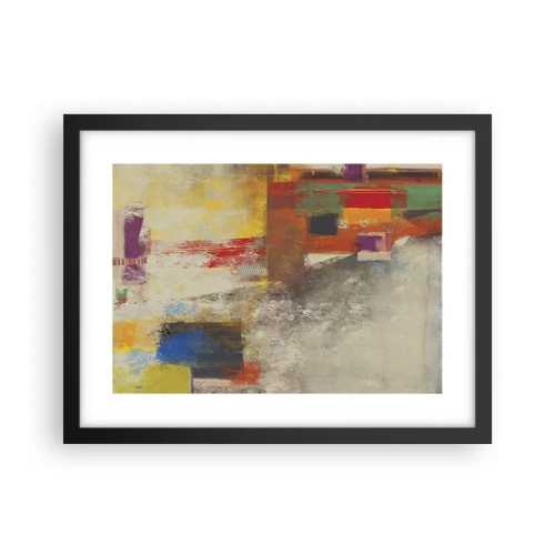 Poster in cornice nera - Geometria dei colori - 40x30 cm