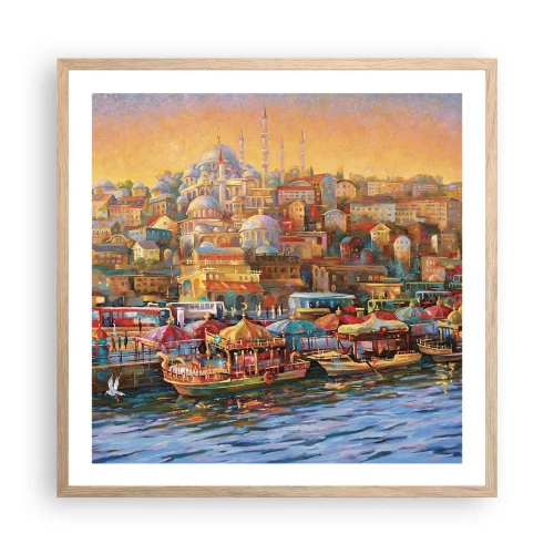 Poster in cornice rovere chiaro - Racconto da Istanbul - 60x60 cm
