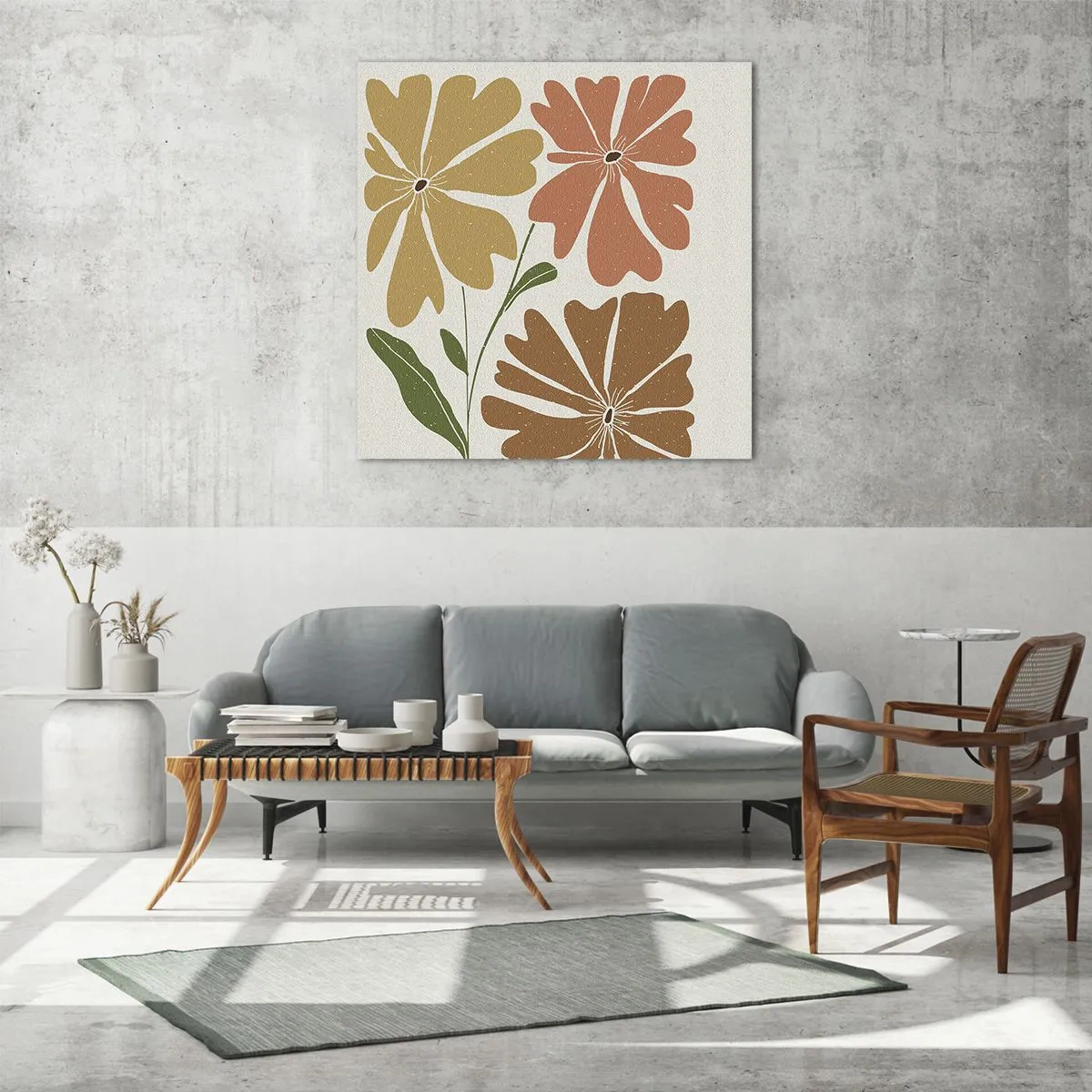 Quadro su vetro - Natura e geometria - 60x60 cm