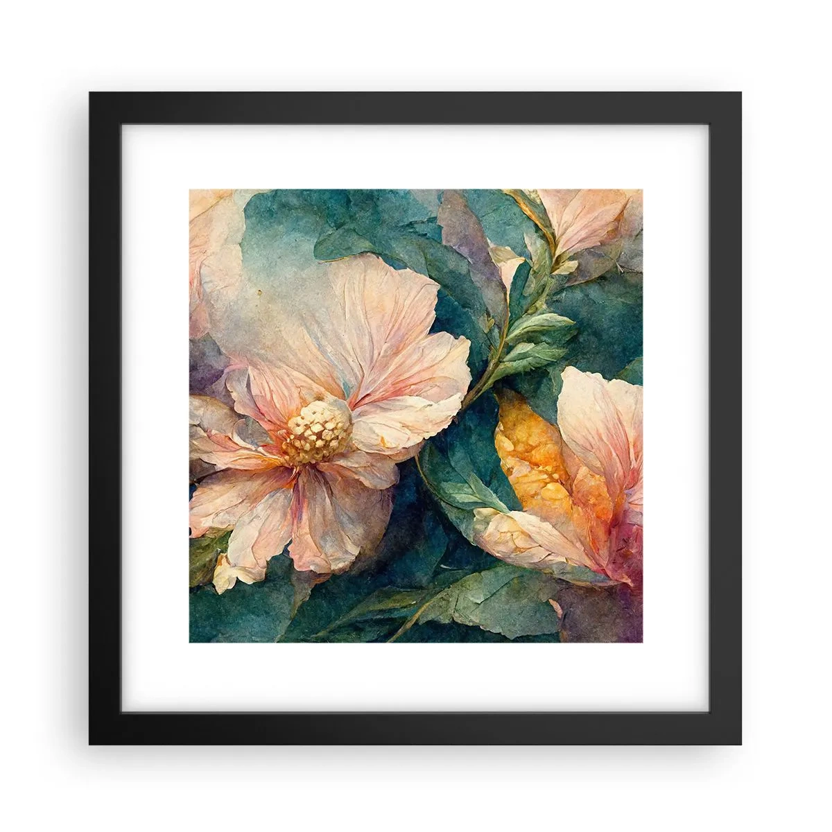 Poster in cornice nera - Delicatezza pura - 30x30 cm