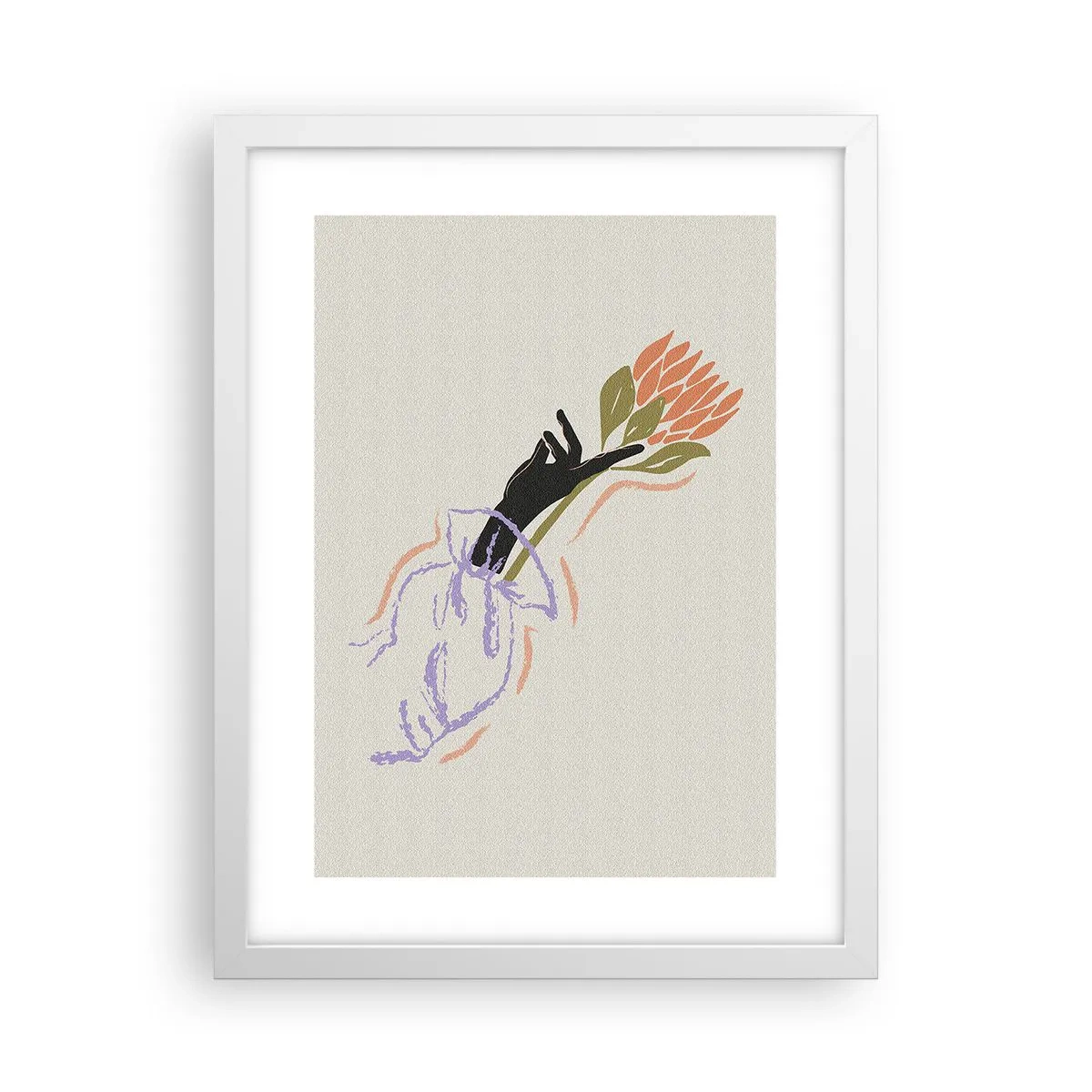 Poster in cornice bianca - Tocco delicato - 30x40 cm