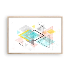Poster in cornice rovere chiaro - Gioco geometrico - 91x61 cm