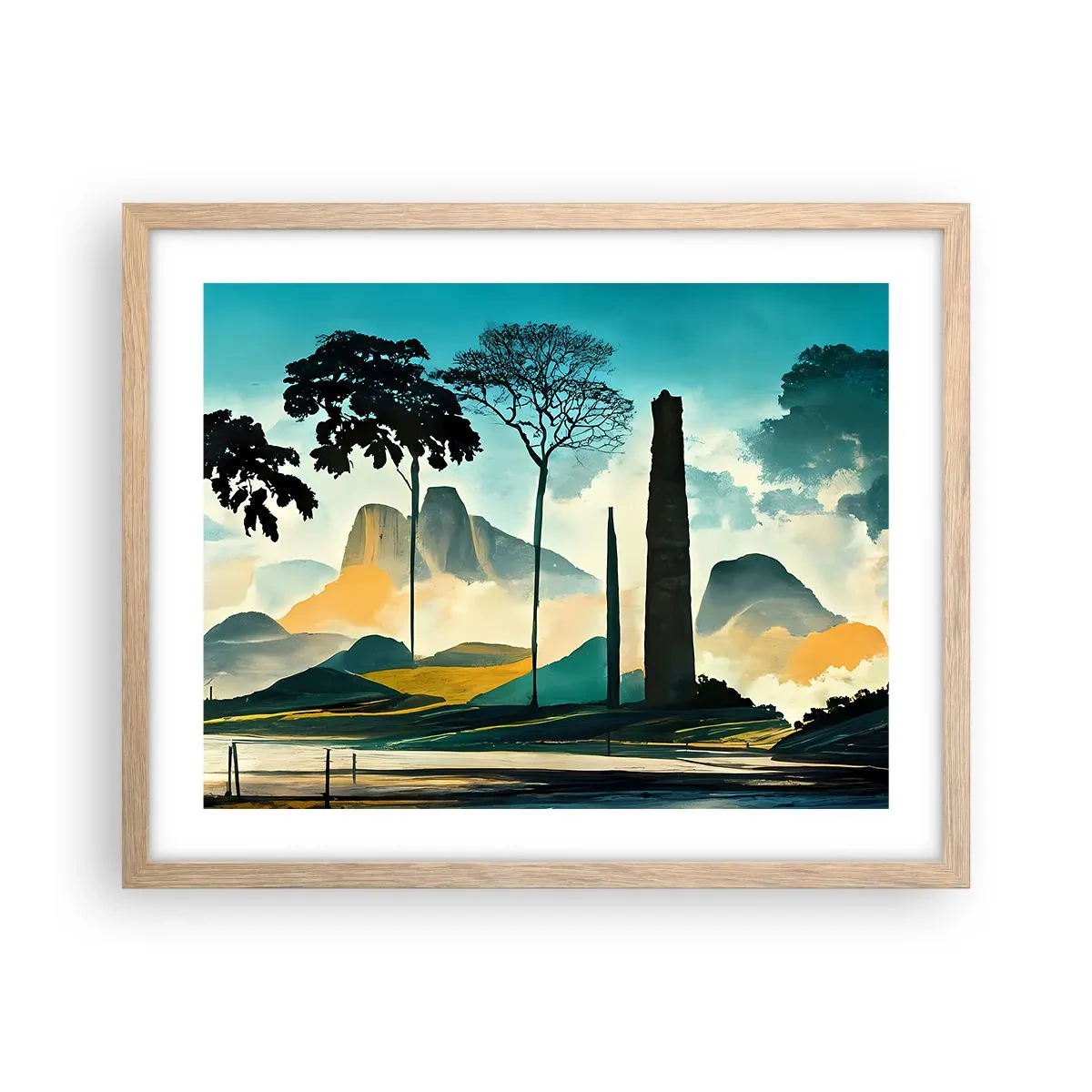 Poster in cornice rovere chiaro - Sempre più in alto - 50x40 cm