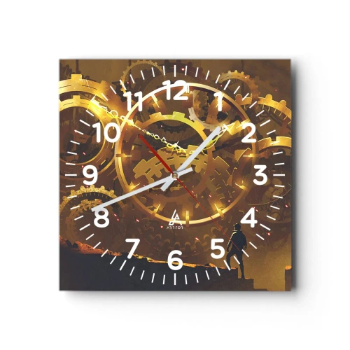 Orologio da parete - Orologio in Vetro - Alla fonte del tempo - 40x40 cm