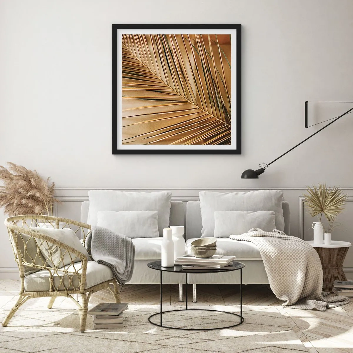 Poster in cornice nera - Colonnato naturale - 30x30 cm