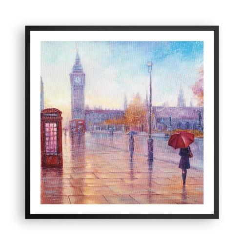 Poster in cornice nera - Giorno d'autunno a Londra - 60x60 cm