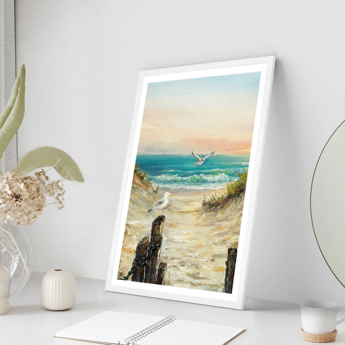 Poster in cornice bianca - Silenzio senza vento - 30x40 cm
