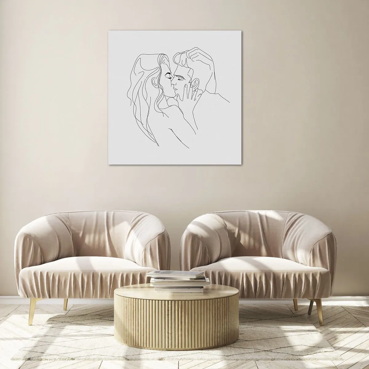 Quadro su vetro - La stessa linea - 40x40 cm