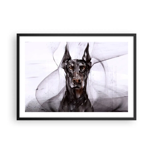 Poster in cornice nera - Ritratto astratto di un cane in un approccio artistico - 70x50cm - Nobili natali - Decorazione murale moderna per soggiorno e camera da letto ARTTOR