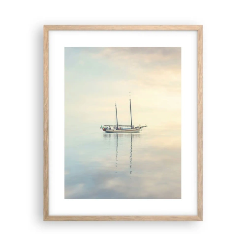 Poster in cornice rovere chiaro - Silenzio in mare - 40x50 cm