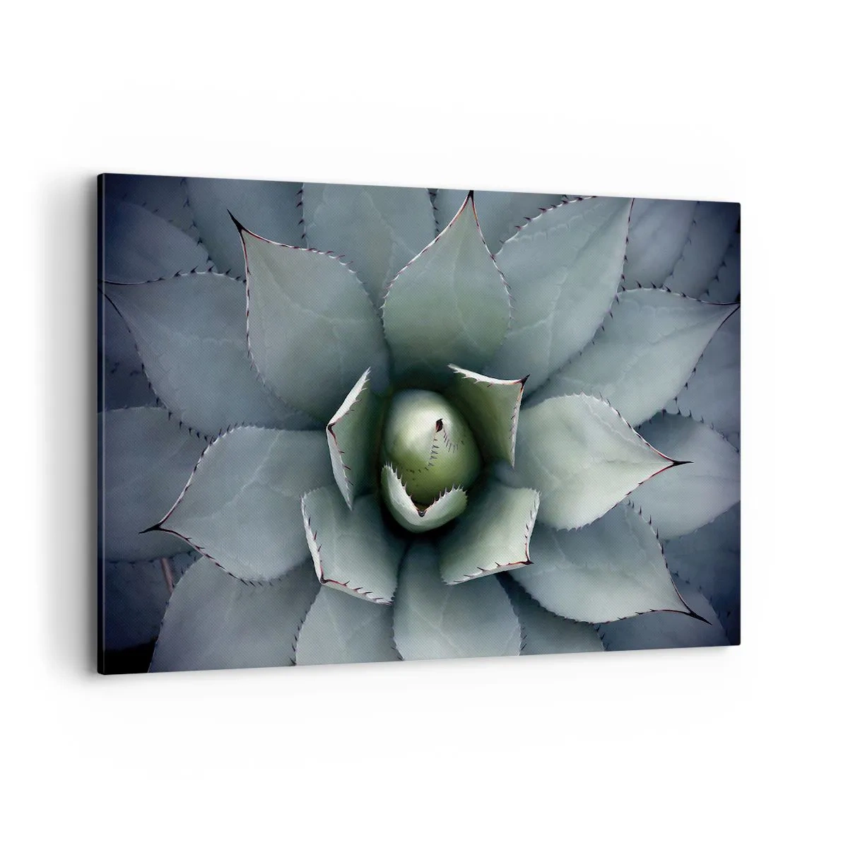 Quadro su tela - Stampe su Tela - Primo piano di una rosetta di agave in delicate tonalità di verde - 120x80cm - Adesca e minaccia - Decorazione murale moderna per soggiorno e camera da letto ARTTOR