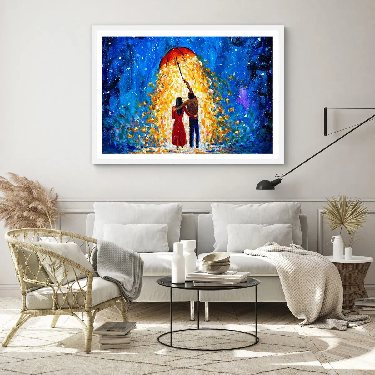 Poster in cornice bianca - La magia di una sera piovosa? - 91x61 cm