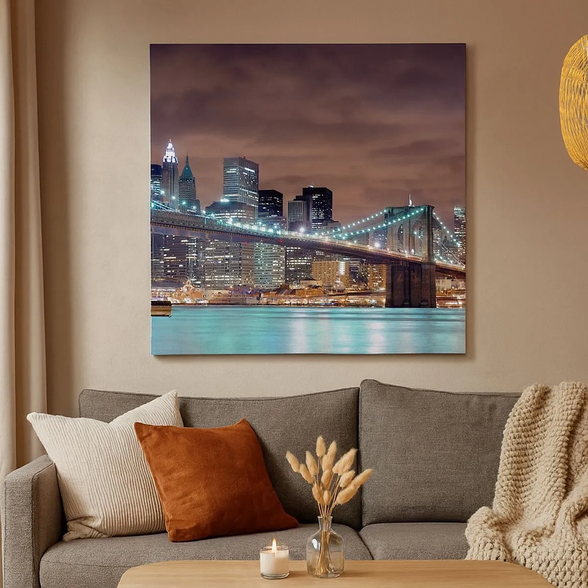 Quadro su tela - Stampe su Tela - Le luci della grande città - 30x30 cm