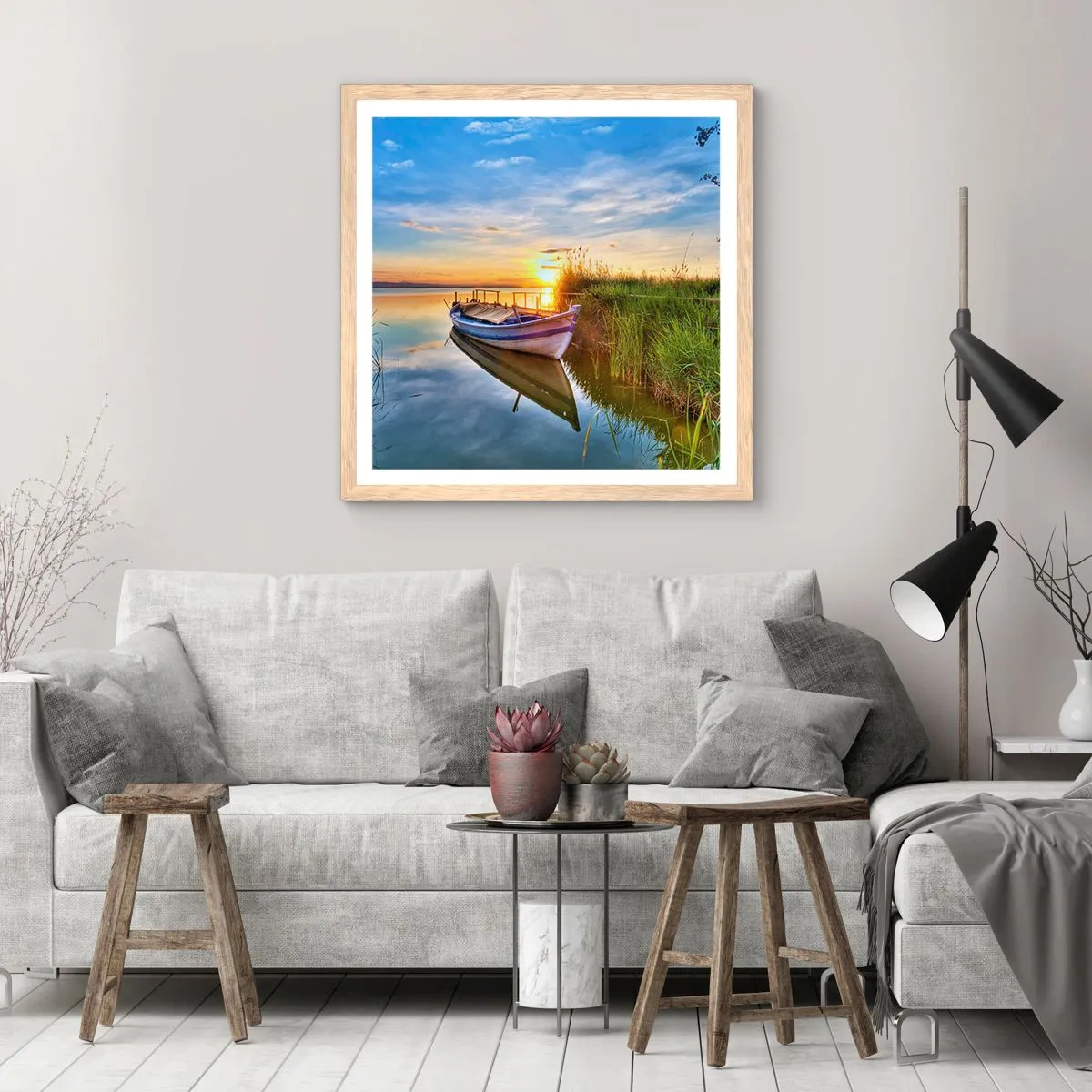 Poster in cornice rovere chiaro - L'insenatura dei sogni realizzati - 30x30 cm