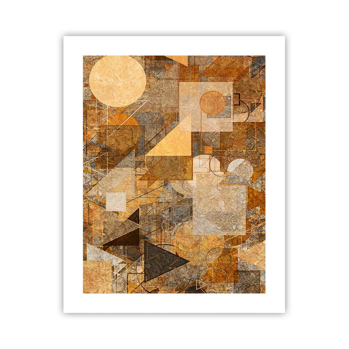 Poster - Studio cubista in marrone - 40x50 cm